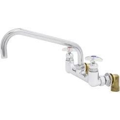 T&S Brass And Bronze Works T&S B-0290-BT Splash Mount Big Flo Kettle And Pot Sink Faucet With 8" Adjustable Centers, 12" Big Flo Swing Nozzle, And 00LL Street Elbows