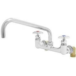 T&S Brass And Bronze Works T&S B-0290-14 Wall Mounted Faucet With 14" Swing Spout, 44.27 GPM Plain End Outlet, 8" Adjustable Centers, And 4-Arm Handles