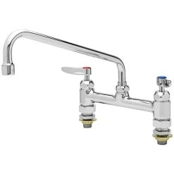 T&S Brass And Bronze Works T&S B-0221-CC-CR Deck Mount Mixing Faucet With 8" Centers And Cerama Cartridges - 12" Spread
