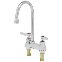 T&S Brass And Bronze Works T&S B-0874-133X Deck Mount Centerset Faucet With 4" Centers, 6 7/8" Gooseneck, And Eterna Cartridges