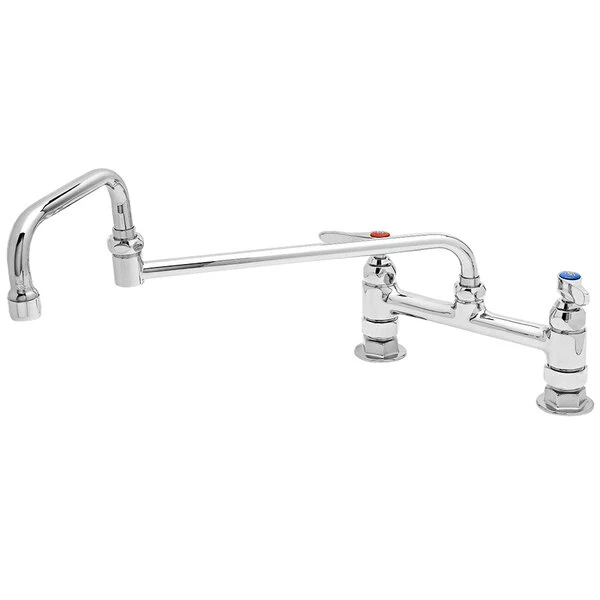 T&S Brass And Bronze Works T&S B-0245 Deck Mounted Faucet With 18" Double Jointed Swing Nozzle, 8" Adjustable Centers, 19.5 GPM Stream Regulator Outlet, Eterna Cartridges, And Lever Handles 3 T&S Brass And Bronze Works T&S B-0245 Deck Mounted Faucet With 18" Double Jointed Swing Nozzle, 8" Adjustable Centers, 19.5 GPM Stream Regulator Outlet, Eterna Cartridges, And Lever Handles