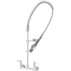 T&S Brass And Bronze Works T&S B-0133-BJ EasyInstall Wall Mounted 33 3/4" High Pre-Rinse Faucet With Adjustable 8" Centers, Low Flow Spray Valve, 44" Hose, And 6" Wall Bracket