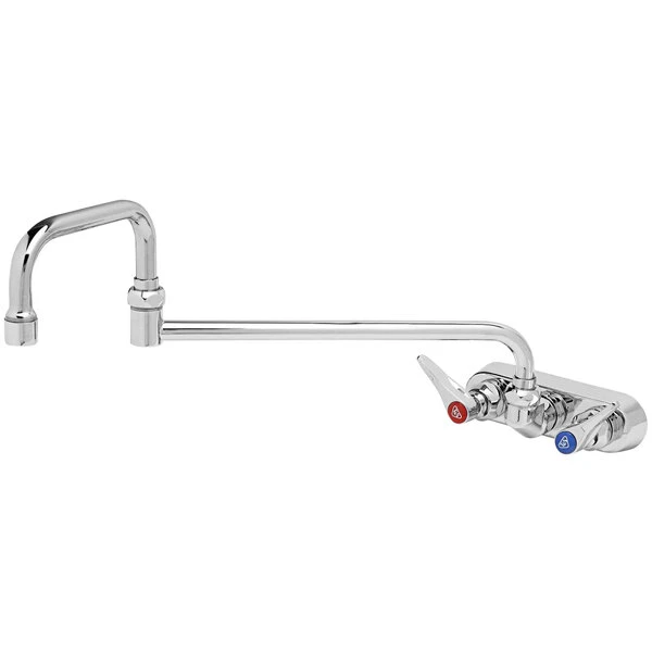 T&S Brass And Bronze Works T&S B-1136 Wall Mounted Workboard Faucet With 4" Centers - 18" Double Jointed Swing Nozzle