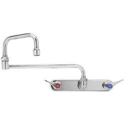 T&S Brass And Bronze Works T&S B-1137 Wall Mounted Workboard Faucet With 8" Centers - 18" Double Jointed Swing Nozzle