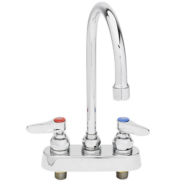 T&S Brass And Bronze Works T&S B-1141 Deck Mounted Workboard Faucet With 4" Centers - 5 3/4" Swivel Gooseneck Spout