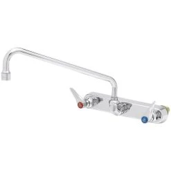 T&S Brass And Bronze Works T&S B-1128-XS Wall Mount Workboard Faucet With 8" Centers, 12" Swing Nozzle, Escutcheon, And Tailpieces