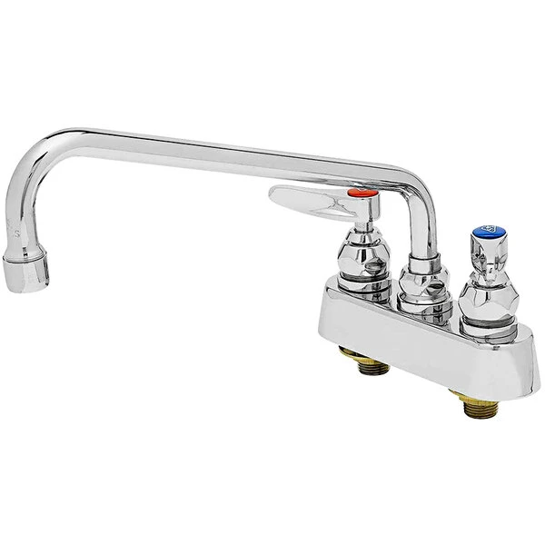 T&S Brass And Bronze Works T&S B-1102 Deck Mounted Workboard Faucet With 3 1/2" Centers - 10" Swing Nozzle