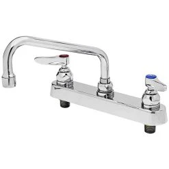 T&S Brass And Bronze Works T&S B-1121 Deck Mounted Workboard Faucet With 8" Swing Nozzle, 8" Centers, 2.2 GPM Aerator, Eterna Cartridges, And Lever Handles