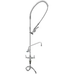 T&S Brass And Bronze Works T&S B-0113-ADF12 EasyInstall Deck Mounted 49 1/2" High Pre-Rinse Faucet With Flex Inlets, 44" Hose, And 12" Add-On Faucet