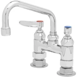T&S Brass And Bronze Works T&S B-2283 Deck Mount Sink Faucet With 4" Adjustable Centers, 6" Swing Nozzle, And Eterna Cartridges
