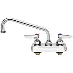 T&S Brass And Bronze Works T&S B-2391 Deck Mounted Workboard Faucet With 14" Swing Nozzle, 4" Centers, 2.2 GPM Aerator, Eterna Cartridges, And Lever Handles