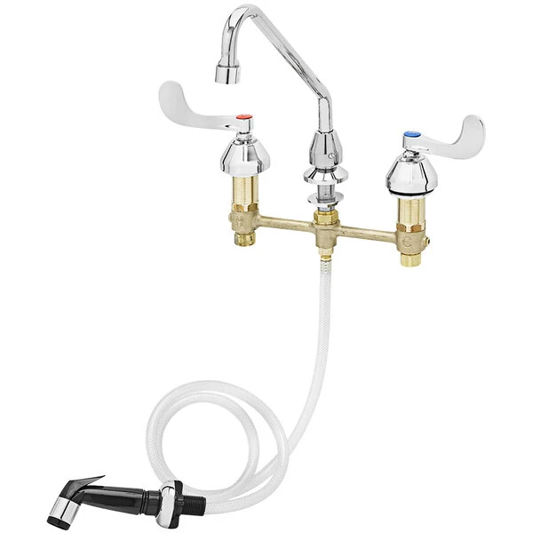 T&S Brass And Bronze Works T&S B-2366 Vandal Resistant Easy Install Deck Mount Faucet With 8" Centers, 9" Swing Nozzle, 4" Wrist Action Handles, Eterna Cartridges, And Sidespray 3 T&S Brass And Bronze Works T&S B-2366 Vandal Resistant Easy Install Deck Mount Faucet With 8" Centers, 9" Swing Nozzle, 4" Wrist Action Handles, Eterna Cartridges, And Sidespray