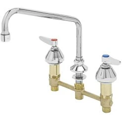 T&S Brass And Bronze Works T&S B-2347-09 Easy Install Deck Mount Faucet With 8" Centers, 9 1/2" Swing Nozzle, And Eterna Cartridges
