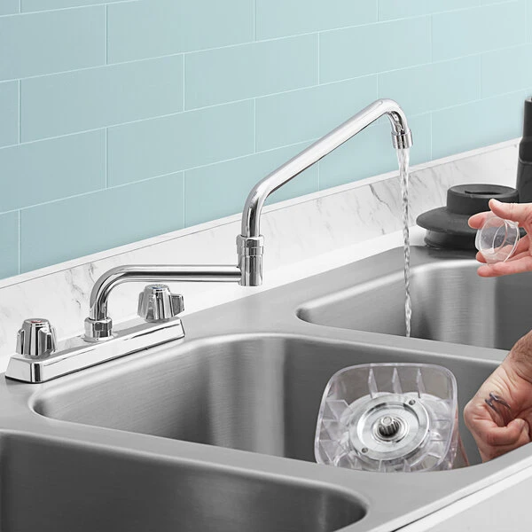 Regency Plumbing & Hardware Regency Deck Mount Faucet With 18" Double-Jointed Spout And 8" Centers