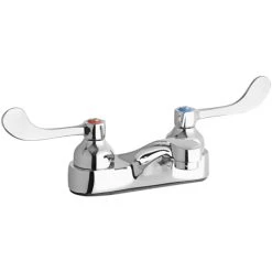 Elkay LK402T4 Deck Mount Chrome Faucet With 4" Wristblade Handles And 4" Centers