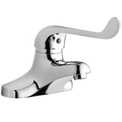 Elkay LK422L7 Deck Mount Chrome Faucet With 7" Wristblade Handle And 4" Centers