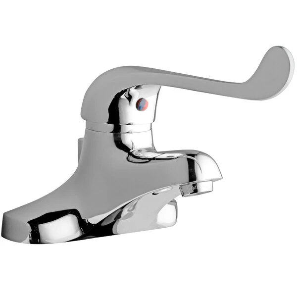 Elkay LK423L7 Deck Mount Chrome Faucet With Pop-Up Drain, 7" Wristblade Handle, And 2" Centers