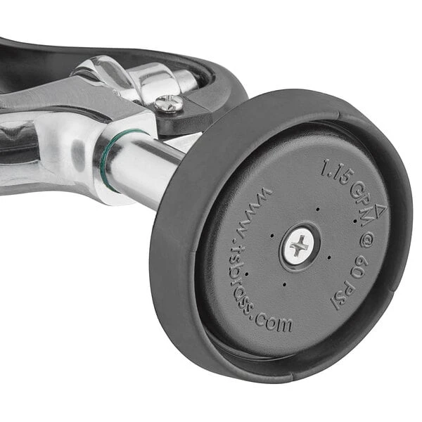 T&S Brass And Bronze Works Equip By T&S 5PR-8W12 Wall Mounted 35 3/4" High Pre-Rinse Faucet With 8" Adjustable Centers, 44" Hose, 12" Add-On Faucet, And 6" Wall Bracket - Image 5