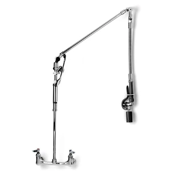 T&S Brass And Bronze Works T&S B-0137 Wall Mounted 40" High Pre-Rinse Faucet With Adjustable 8" Centers, Low Flow Spray Valve, Roto-Flex Support, And 6" Wall Bracket 3 T&S Brass And Bronze Works T&S B-0137 Wall Mounted 40" High Pre-Rinse Faucet With Adjustable 8" Centers, Low Flow Spray Valve, Roto-Flex Support, And 6" Wall Bracket