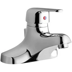 Elkay LK423L4 Deck Mount Chrome Faucet With Pop-Up Drain, 4" Wristblade Handle, And 2" Centers