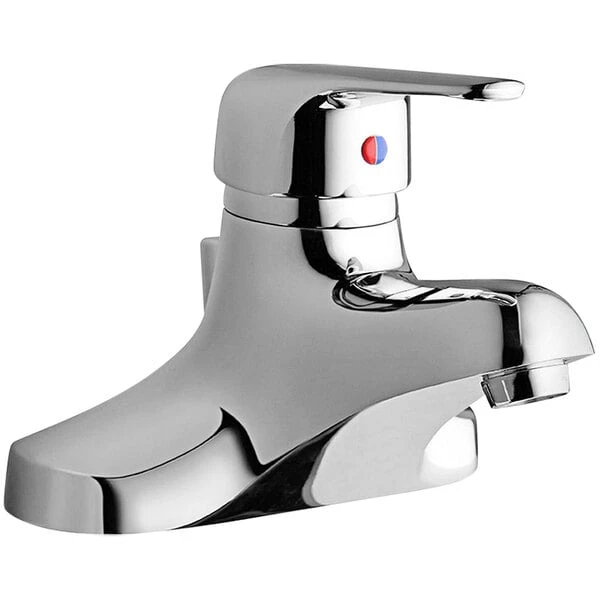 Elkay LK423L4 Deck Mount Chrome Faucet With Pop-Up Drain, 4" Wristblade Handle, And 2" Centers