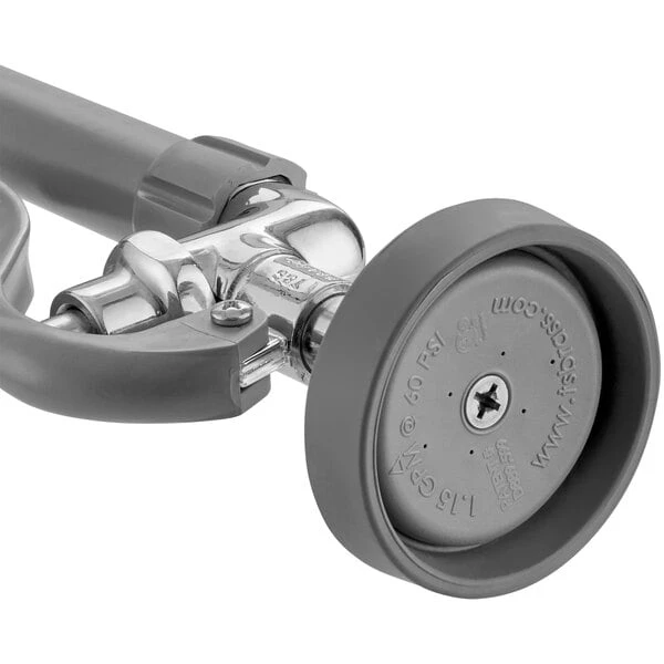 T&S Brass And Bronze Works T&S B-0133-ADF12-B EasyInstall Wall Mounted 37 9/16" High Pre-Rinse Faucet With Adjustable 8" Centers, 1.15 GPM Spray Valve, 44" Hose, 12" Add-On Faucet, And 6" Wall Bracket - Image 4