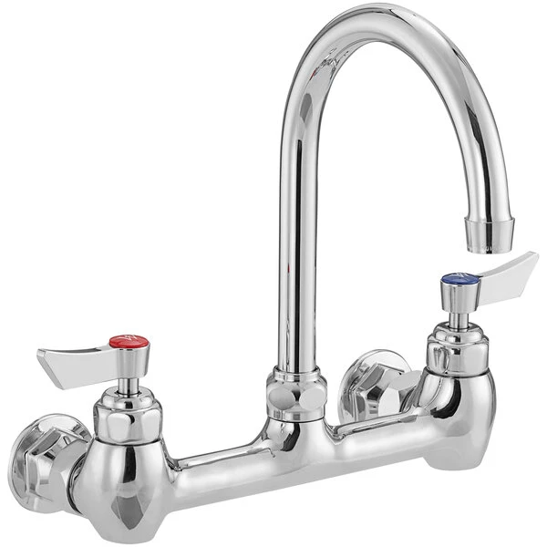 Waterloo Wall Mount Faucet With 6" Gooseneck Spout And 8" Centers - Image 2