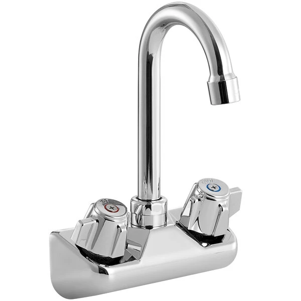 Regency Plumbing & Hardware Regency Wall Mount Handsink Faucet With 3 1/2" Swivel Gooseneck Spout And 4" Centers - Image 2