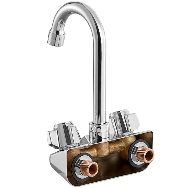 Regency Plumbing & Hardware Regency Wall Mount Handsink Faucet With 3 1/2" Swivel Gooseneck Spout And 4" Centers - Image 3