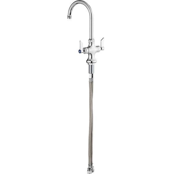 Waterloo Deck Mount Faucet With 6" Gooseneck Spout And Supply Hoses - Image 3