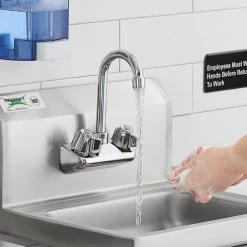 Regency Plumbing & Hardware Regency Wall Mount Handsink Faucet With 3 1/2" Swivel Gooseneck Spout And 4" Centers