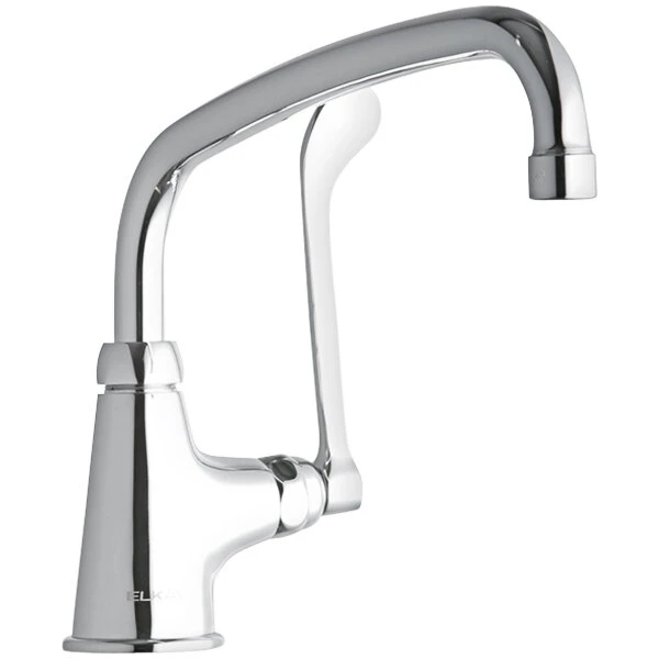 Elkay LK535AT10T6 Deck Mounted Faucet With Single Base, 10" Arc Tube Swing Spout, 1.5 GPM Aerator, And 6" Wristblade Handle