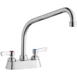 Elkay LK406HA10L2 Deck Mount Faucet With 4" Centers, 10" High Arc Swing Spout, 1.5 GPM Aerator, And 2" Lever Handles