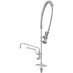 T&S Brass And Bronze Works T&S B-0113-U12-CR-B Ultrarinse Single Hole Deck Mount Faucet With 12" Swing Nozzle And Pre-Rinse Unit With 1.15 GPM Spray Valve