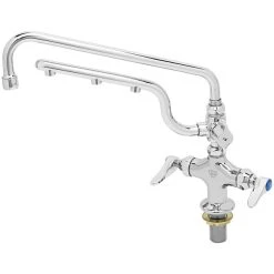 T&S Brass And Bronze Works T&S B-0201-U12 Ultrarinse Single Hole Deck Mount Mixing Faucet With 12" Swing Nozzle And 10" 1.5 GPM Sprayer Arm