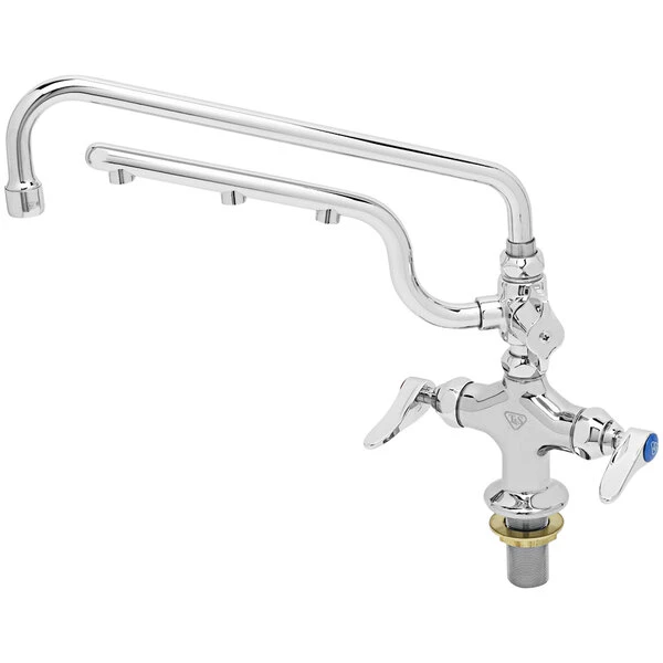 T&S Brass And Bronze Works T&S B-0201-U12 Ultrarinse Single Hole Deck Mount Mixing Faucet With 12" Swing Nozzle And 10" 1.5 GPM Sprayer Arm