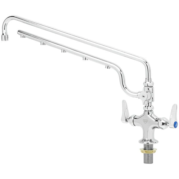T&S Brass And Bronze Works T&S B-0200-U18-CR Ultrarinse Single Hole Deck Mount Mixing Faucet With 18" Swing Nozzle And 16" 1.5 GPM Sprayer Arm