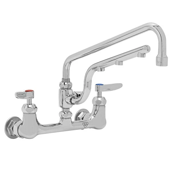 T&S Brass And Bronze Works T&S B-0231-U12-CR Ultrarinse 8" Wall Mount Mixing Faucet With 12" Swing Nozzle And 10" 1.5 GPM Sprayer Arm