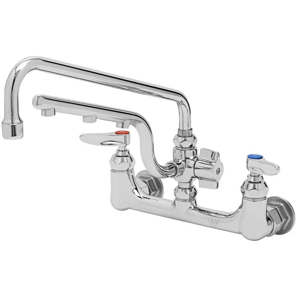 T&S Brass And Bronze Works T&S B-0231-U12 Ultrarinse 8" Wall Mount Mixing Faucet With 12" Swing Nozzle And 10" 1.5 GPM Sprayer Arm