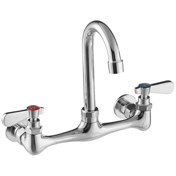 Regency Plumbing & Hardware Regency Wall Mount Faucet With 3 1/2" Swivel Gooseneck Spout And 8" Centers - Image 2