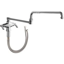 Chicago Faucet Company Chicago Faucets 50-DJ26ABCP Deck-Mounted Single-Hole Manual Sink Faucet With 26" Double-Jointed Swing Spout