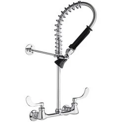 Chicago Faucet Company Chicago Faucets 523-317ABCP Mini Pre-Rinse Wall-Mounted Faucet With 4" Wristblade Handles