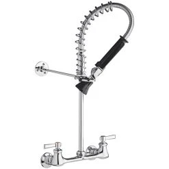 Chicago Faucet Company Chicago Faucets 523-369ABCP Mini Pre-Rinse Wall-Mounted Faucet With 2 3/8" Lever Handles
