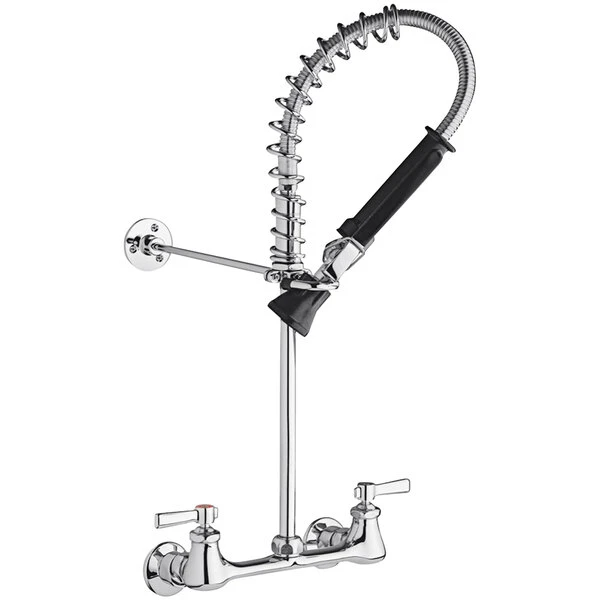 Chicago Faucet Company Chicago Faucets 523-369ABCP Mini Pre-Rinse Wall-Mounted Faucet With 2 3/8" Lever Handles