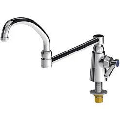 Chicago Faucet Company Chicago Faucets 350-DJ21ABCP Deck-Mounted Single-Supply Manual Sink Faucet With 21 1/4" Double-Jointed Swing Spout