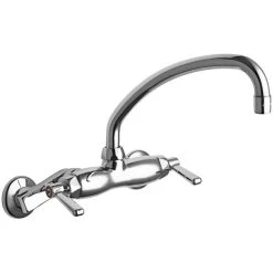 Chicago Faucet Company Chicago Faucets 445-L9E35ABCP 1.5 GPM Wall-Mounted Faucet With Adjustable Centers And 9 1/2" L-Type Swing Spout