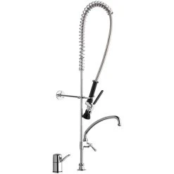 Chicago Faucet Company Chicago Faucets 2305-613AABCP Pre-Rinse Faucet With Remote Valve And 9 1/2" L-Type Swing Spout
