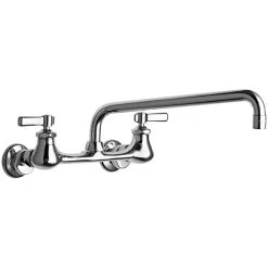 Chicago Faucet Company Chicago Faucets 540-LDL12E35ABCP 1.5 GPM Wall-Mounted Faucet With Adjustable Centers And 12" L-Type Swing Spout