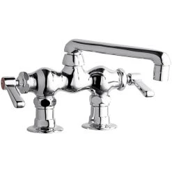 Chicago Faucet Company Chicago Faucets 772-E35ABCP Deck-Mounted Faucet With 3 3/8" Centers And 6" S-Type Swing Spout