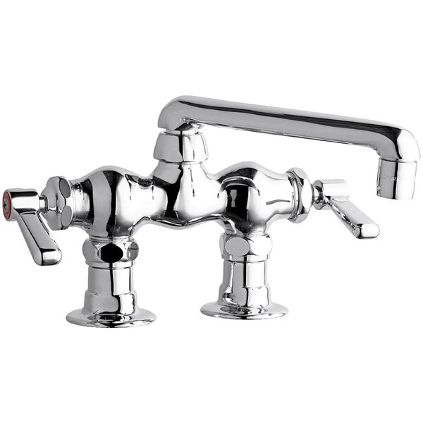 Chicago Faucet Company Chicago Faucets 772-E35ABCP Deck-Mounted Faucet With 3 3/8" Centers And 6" S-Type Swing Spout